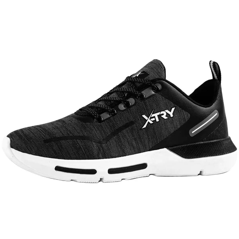 Tênis Masculino X-try Leve Confortavel Casual Preto/Branco