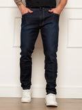 Jeans Super Skinny Masculino, Moda Casual, Lavagem, Escura Estonada