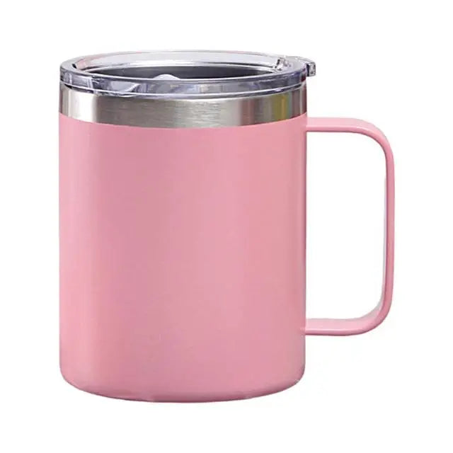 Caneca Térmica 350ml Café Isolada Aço Desativado Com Alça Viagem Vácuo Pare