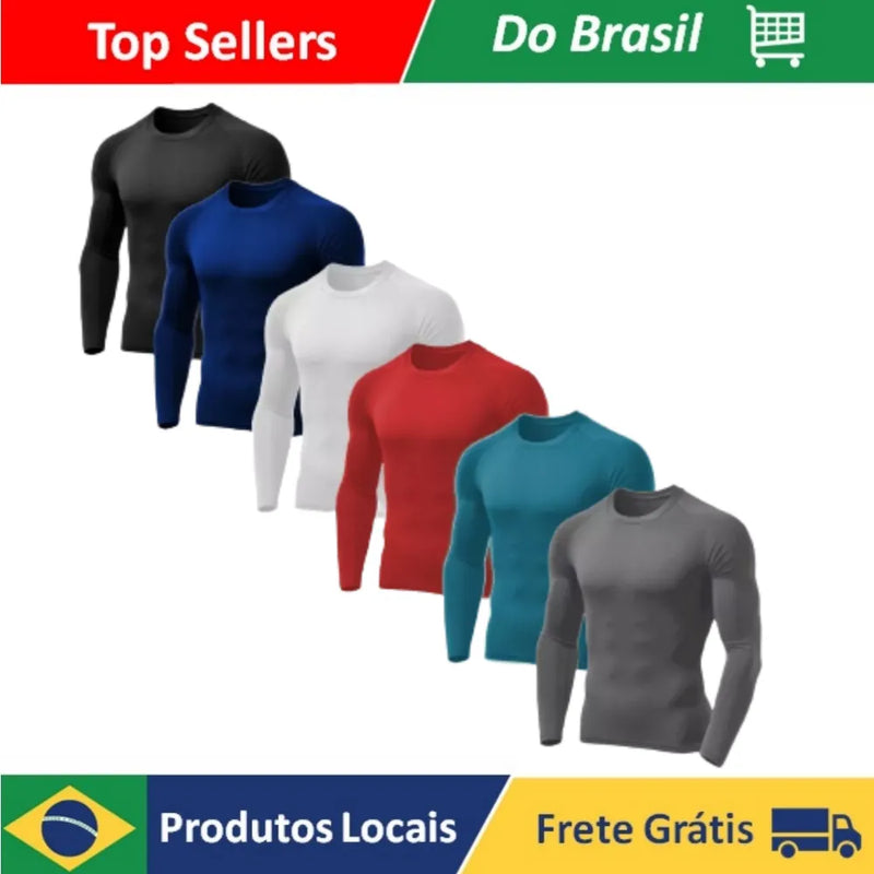 Camiseta Proteção Solar Térmica Compressão Segunda Pele Tecido Gelado UV 50+