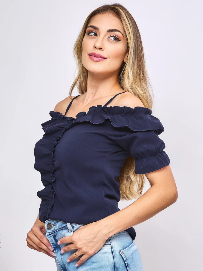 Blusa Feminina Manga Curta Florida: Elegância e Versatilidade em um Design Liso