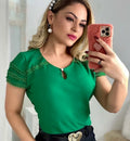 Blusa Lindíssima Feminina Com Detalhe de Renda