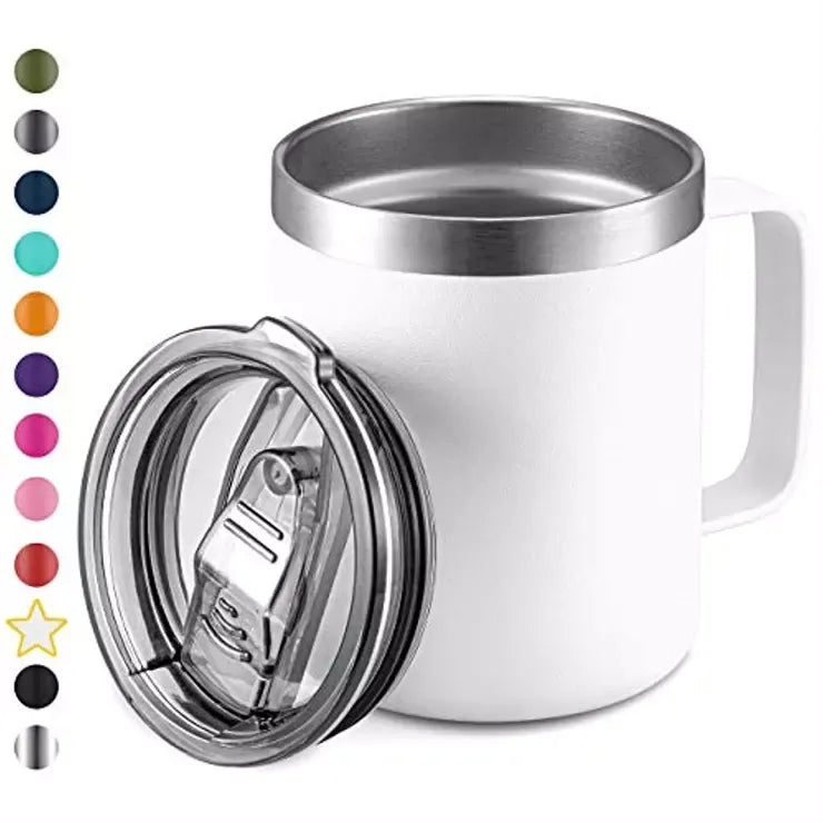 Caneca Térmica 350ml Café Isolada Aço Desativado Com Alça Viagem Vácuo Pare