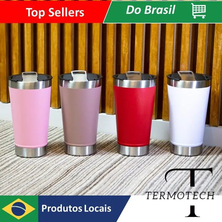 Copo Térmico Com Tampa 473ml Garrafa A Vácuo De Aço Inoxidável Para Água Ge