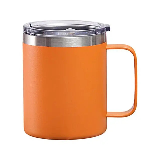 Caneca Térmica 350ml Café Isolada Aço Desativado Com Alça Viagem Vácuo Pare