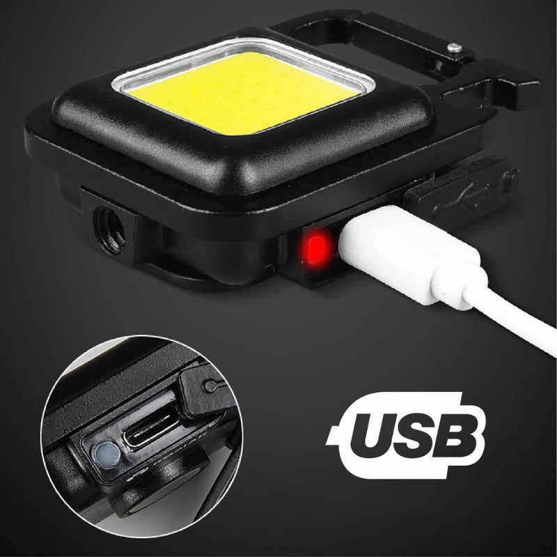 Mini lanterna LED portátil, tocha USB recarregável