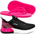 Kit Tênis Esportivo Caminhada Preto Pink Com Chinelo Flip Flop