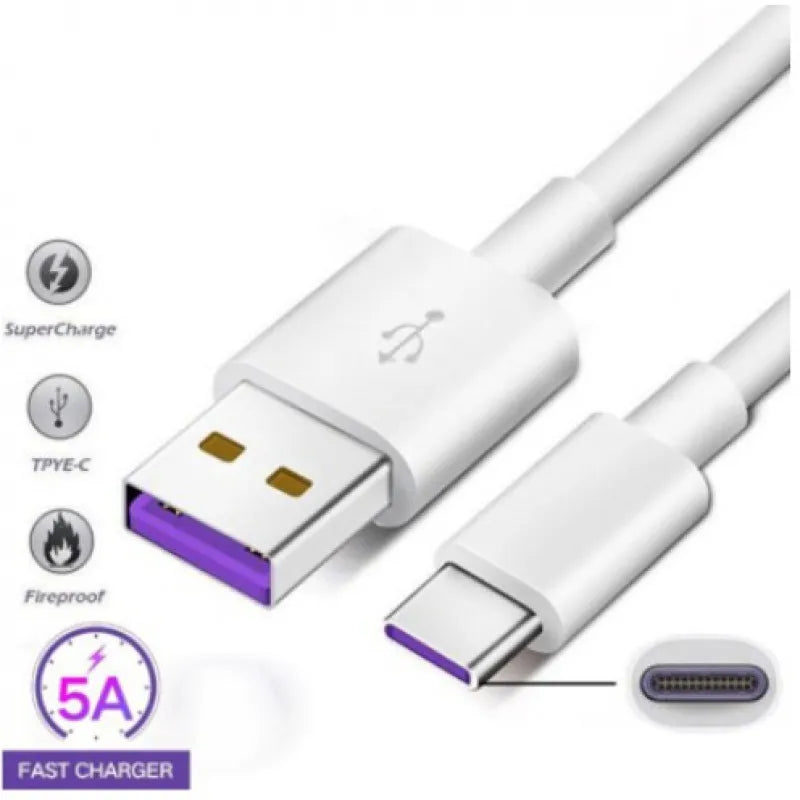 Cabo huawei carregador usb 5a carregador rápido tipo-c