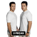 Kit 2 Peças Camiseta Básica 100% Algodão Lisa Masculina TM002-K2