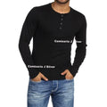 Camiseta HENLEY Masculina Slim Fit Manga Longa J SILVER - PRETA / AZUL / VINHO /