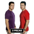 Kit 2 Peças Camiseta Básica 100% Algodão Lisa Masculina TM002-K2