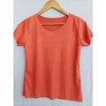 Camiseta camurça feminina gola redonda