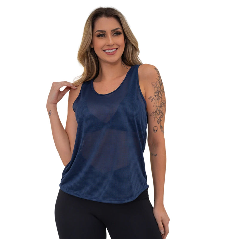 Regata Feminina Azul Marinho Dry Fit