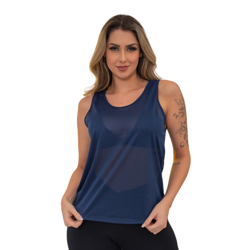 Regata Feminina Azul Marinho Dry Fit