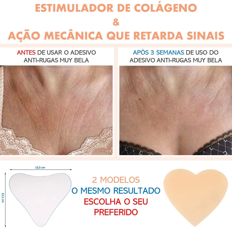 Anti Rugas Para Decote Colo Silicone Adesivo Pad Estimula Colágeno Natural para