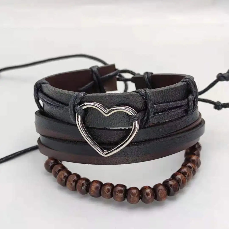 Pulseira de couro (atacado 3 unidades) masculina de luxo nova ins retro simples