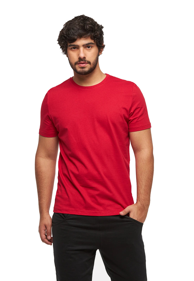 Camiseta Básica Lisa Gola Redonda Masculina Algodão C4