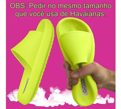 Slide Feminino Ortopédico Confortável Chinelo Nuvem Macio