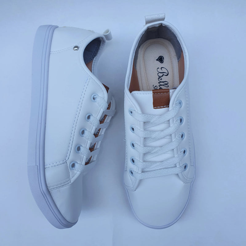 Tênis Feminino Casual Branco Tenis Sapatenis Casual Bella 163