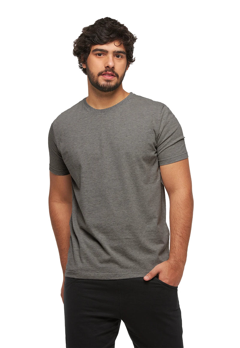 Camiseta Básica Lisa Gola Redonda Masculina Algodão C4