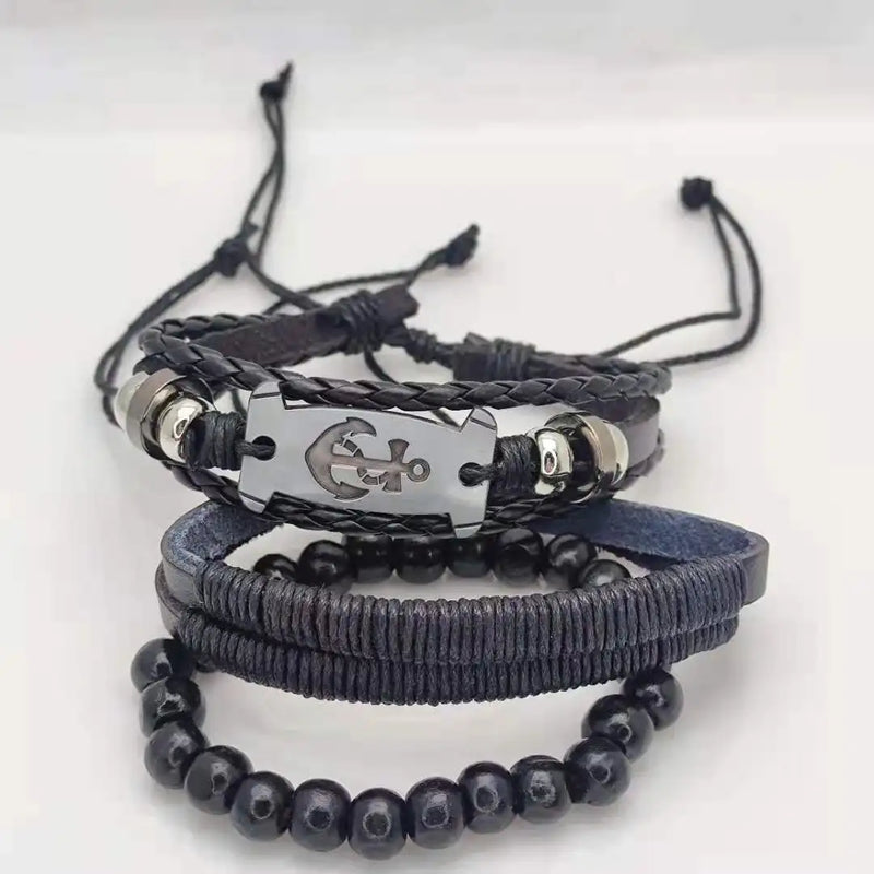 Pulseira de couro (atacado 3 unidades) masculina de luxo nova ins retro simples