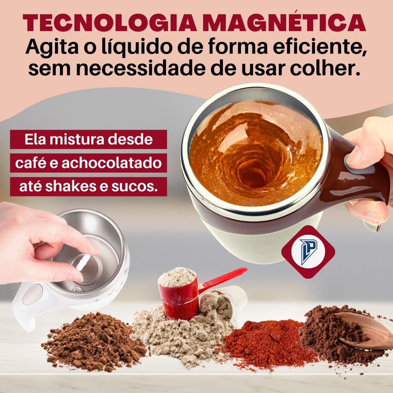 Caneca Magnética Cup Mixer Térmica Copo Automático Portátil (CUPMIX02)