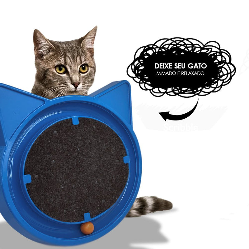 Arranhador para Gatos com Bolinha Interativa Antistress - Azul (0829)