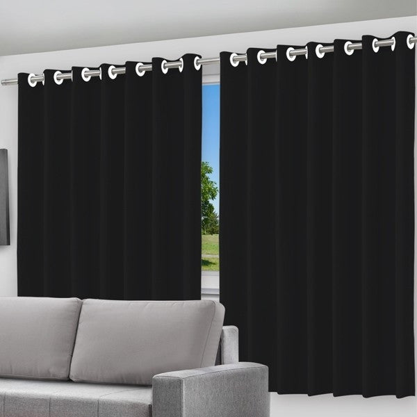 Cortina Blackout Preto com ilhós - 200x140cm (2177)