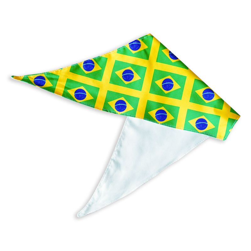 Bandana Pet Dupla Face Bandeira do Brasil Amarelo Cor: Amarelo (258)