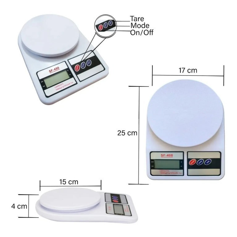 BALANCA DIGITAL DE COZINHA E ALIMENTOS ATE 10KG ALTA PRECISAO (7305)