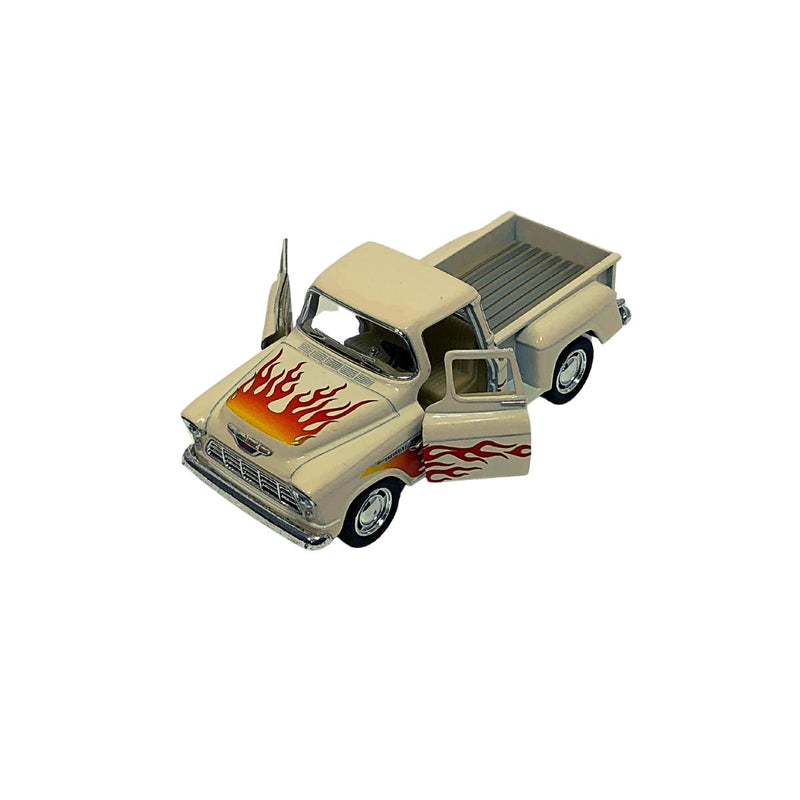 Miniatura Colecionável Chevy 3100 Stepside Pick-Up 1955 Bege Flame 1/32 Kinsmar