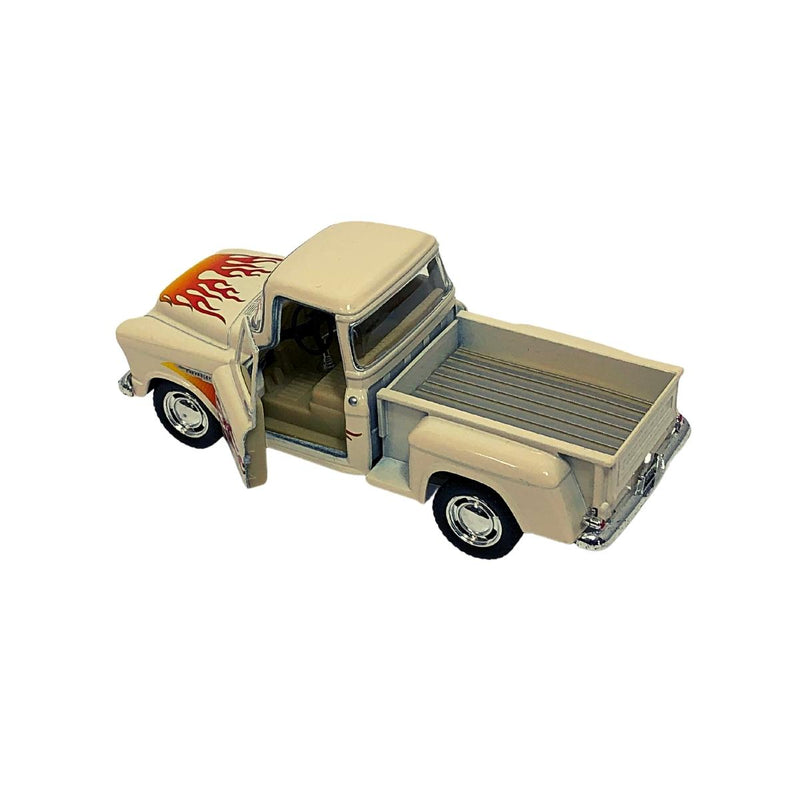 Miniatura Colecionável Chevy 3100 Stepside Pick-Up 1955 Bege Flame 1/32 Kinsmar