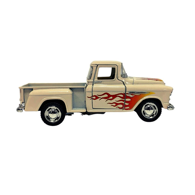 Miniatura Colecionável Chevy 3100 Stepside Pick-Up 1955 Bege Flame 1/32 Kinsmar