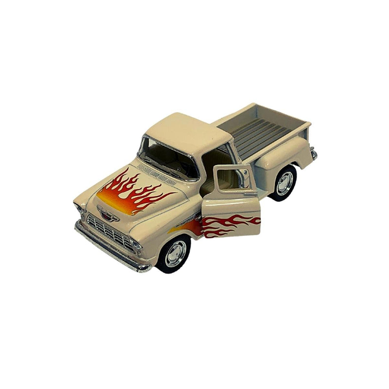 Miniatura Colecionável Chevy 3100 Stepside Pick-Up 1955 Bege Flame 1/32 Kinsmar