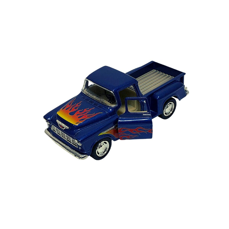 Miniatura Colecionável Chevy 3100 Stepside Pick-Up 1955 Azul Flame 1/32 Kinsmar