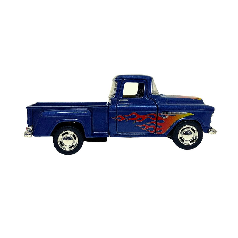 Miniatura Colecionável Chevy 3100 Stepside Pick-Up 1955 Azul Flame 1/32 Kinsmar